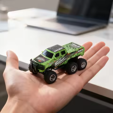 Mini 6WD RC Monster Truck - 2.4GHz Remote Control Off-Road Car with App Control, Shock Absorbers for