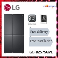 LG Net 655L, Side-by-Side GC-B257SQVL Fridge in Matte Black Finish