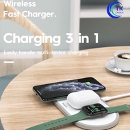 3in1 Wireless Charger แท่นชาร์จไร้สาย HOCO CW24 สำหรับชาร์จ iPhone , AirPods Pro , Apple Watch ใหม่กว่า CW21 บริการเก็บเงินปลายทาง สำหรับคุณ