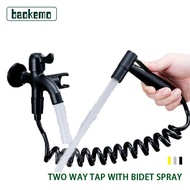 Full Set 304 Stainless Steel Two Way Tap Bathroom Faucet With Bidet Spray Holder And Flexible Hose - Black/Silver JHIB