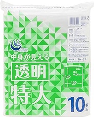 Nippon Giken Industry TN-37 Garbage Bags, Transparent, Extra Large, 51.2 x 55.1 inches (130 x 140 cm