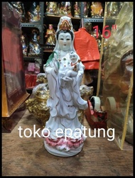 Patung Dewi Kwan Im Guan Yin Gendong Anak Berdiri 16 Inch Keramik Best