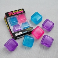 NeeDoh 4-Pack Nice Ice Teenie Squishy Toys - Cool Cats Ice Cube Fidget Set, Super Soft Stress Relief