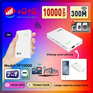 4G/5G Pocket WiFi ความเร็ว 300Mbps Powerbank 10000mah 4G MiFi 4G LTE Mobile Hotspotsใช้ได้กับ AIS/DT