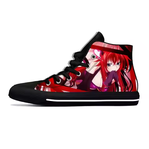 Anime Manga Cartoon High School DxD Rias Gremory Casual Cloth Shoes High Top Lightweight Breathable 