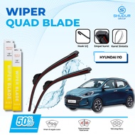 Quad Blade Car Wiper HYUNDAI I10 Frameless 1 Set Kiri and Right