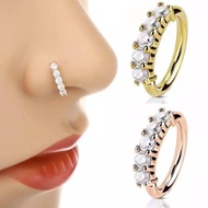 Helix 3 Color Crystal Rhinestone Hoop Nose Ring