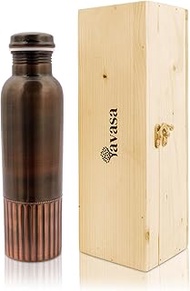 Yavasa Premium Pure Copper Water Bottle - 32Oz, Ayurvedic Health Benefits, Leak-Proof Design, Handcrafted Eco-Friendly Drinkware