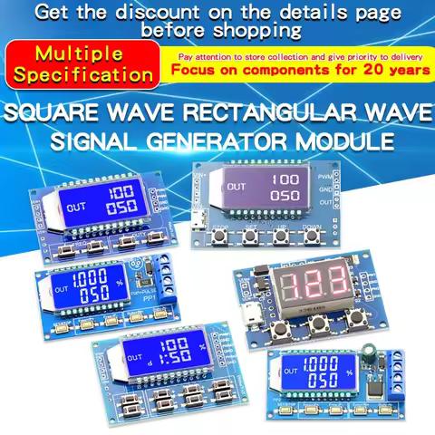 1/2/3 Channels with Digital Display PWM Pulse Frequency Square Wave Rectangular wave Signal Generato