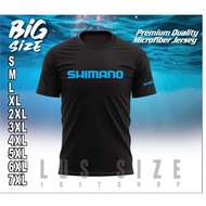 SHIMANO Fishing Microfiber Jersey T-Shirt 7XL 6XL 5XL Baju Mancing Hobby Jersi Big Size Plus Saiz