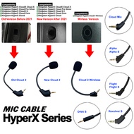3.5mm Headset Mic Cable for HyperX Cloud 1 2 II X Core Pro Silver Mix Alpha Flight Revolver Orbit S 