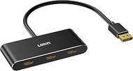 Loryi 3-Port DisplayPort 1.4 to 3 HDMI Splitter Triple 4K 60Hz Monitors Single 8K, Dual 4K 120Hz DP