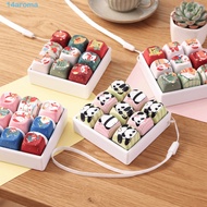 AROMA Keycap Fidget Keychain, 9-Key Creative 9-Key Keyboard Pendant, Keyboard Button Clicker Cartoon