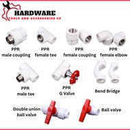 PPR fittings pipe joint 1/2(20MM), 3/4(25MM),1(32MM) elbow coupling cap valve bridge tee hardware