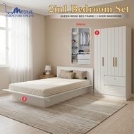 mesra - bedroom set , 3door wardrobe bedroom set , wardrobe , almari baju , set bedroom , set bilik 
