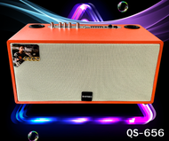 KMIMISO ลำโพงบลูทูธ (ฺBluetooth) ลำโพงพกพา เครื่องเล่นMP3 คาราโอเกะ ฟรีไมค์ลอย รุ่นQS-656