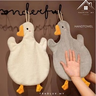 Cute Duck Hanging Hand Towel Absorbent Kitchen & Bathroom Towel Goose-Shaped Hand Towel