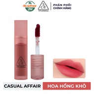 [Mini] Son Kem Lì 3CE Casual Affair - Hoa Hồng Khô 1.5g