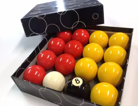UK 8 Ball Black Box 2 Inch Pool Snooker Billiard Red Yellow Resin Ball