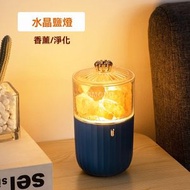 Others - 喜馬拉雅水晶香薰 七彩鹽石燈 天然負離子香氣怡人 家用香薰淨化燈 車載桌面擺件-＜0.5W / 藍色（充電款）