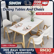 Imitation Marble Dining Table 120*60*75 Household Dining Table And Chair Combination Four Stool Dini