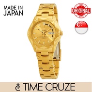 [Time Cruze] Seiko 5 Sports SNZ450J1 Automatic Japan Made Gold Tone Stainless Steel Gold Dial Men Watch SNZ450 SNZ450J