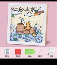 新款卡皮巴拉钻石画diy材料贴画儿童作品女孩玩具幼儿园手工制作