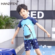 South korea New Children's Swimsuit Boy Set Shark Baby Swimsuit Boy Swimming Cap Foreign Trade Swimsuit 2023