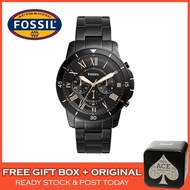 [Original] Fossil FS5374 Men's Grant Chronograph Black Dial Black Stainless Steel Men Watch Jam Tangan Lelaki