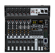 BOMGE NX4/6 มิกเซอร์ มิกเซอร์ 4/6 ช่องพร้อมเครื่องขยายเสียงในตัว 750W เครื่องขยายเสียง EQ อีควอไลเซอ