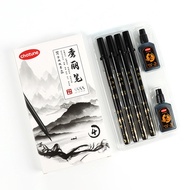 [4 Pens + 2 Ink] Calligraphy Pen Set Refillable Soft Art Brush Pens Office School Supplies Stationer