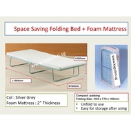 Folding Bed with FREE Mattress, Promotion Price, Space Saving Folding Bed for guest, Foldable Metal bed