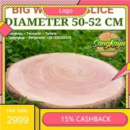 BIG SIZE WOOD SLICE 50-52 CM LARGE NATURAL WOOD SLICE LARGE CUTTING BOARD FNX3 BF9