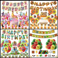 【 In stock 】 Super Mario Birthday Party Set Bowzer Party Decoration Supplies Peach Princess Multiple Party Set Options Banner Balloon Cake Topper Party Supplies Birthday Gift