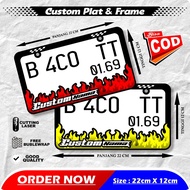 FIRE MOTIF NUMBER PLATE FREE CUSTOM NAME/ CUSTOM NAME PLATE CUSTOM NAME PLATE FRAME NUMBER PLATE