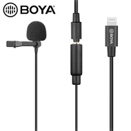 BOYA BY-M2 Digital Lavalier Microphone Clip On Mic IOS Lightning Audio Recorder Adapter Cable for iP