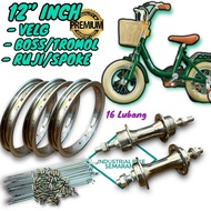 (For 12inch Bike) Rim/Rim Boss Hub/Drum Hole 16H 16hole Spoke Spoke Spoke 86mm Length For 12inch Bicycle