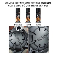 Combo Sơn xịt màu đen mờ H303 có ánh kim lấp lánhcombo gồm 3 chai (uch210-h303-128a)