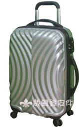 《葳爾登》Mingjiang名將24吋硬殼鏡面登機箱360度旅行箱防水行李箱貝殼箱24吋8016灰色