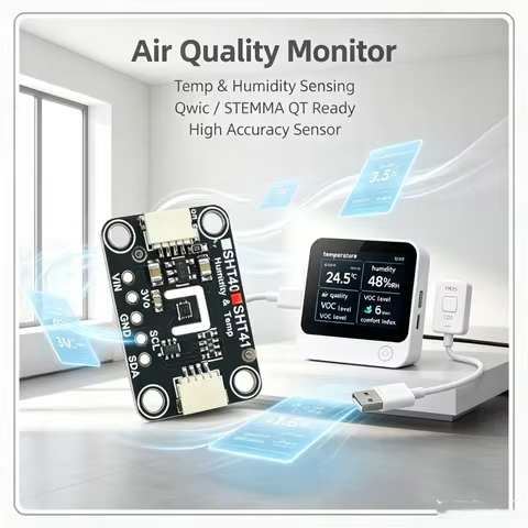 Sht41/sht45 Temperature And Humidity Sensor Module Compatible Suitable Stemma Qt Qwiic Port No Weldi