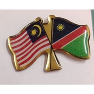 Badges Flag Malaysia and Namibia Flag with butterfly pin collar pin  Lencana Benderakan Bendera Mala