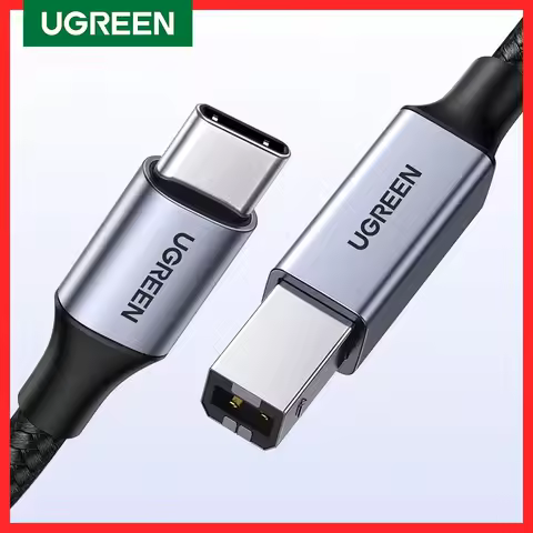 UGREEN USB C to USB B 2.0 Printer Cable Braided Printer Scanner Cord for Epson, MacBook Pro, HP, Can