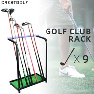 Rak Kelab Golf Rak Paparan Pemasangan 9 lubang Bekalan Latihan Padang Rak Penyimpanan Kelab Golf yan
