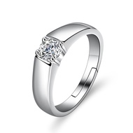 LOVETIA Cincin Perak Asli 925 Cincin Wanita Berlian Moissanite Wedding Ring 0.5 Ct Sertifikat GRA BTJZ009