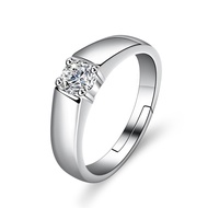 LOVETIA Cincin Perak Asli 925 Cincin Wanita Berlian Moissanite Wedding Ring 0.5 Ct Sertifikat GRA BT