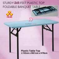 PB825 3V 2x5 Feet Portable Plastic Top Folding Banquet Table Function Event Study Hall Table