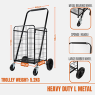 Large / Medium Aluminium Grocery Shopping Cart / Market Trolley With Swivel Wheel / Folding Cart Trolley