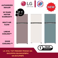 LG 493L TOP FREEZER FRIDGE GN-B452PPFK(PINK)/GN-B452PBFK(BEIGE)/GN-B452PMFK(MINT)