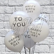 Happy Birthday to You Latex Balloons HBD to You White Edition Balloon/s - 12 inch (2.8 grams)