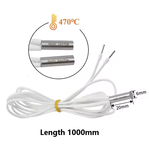 MEGA 3D Printer 6*20mm Heater Cartridge 12V 24V 60W 70W 80W With 1M Cable 3D Printer for V6 HOTEND V